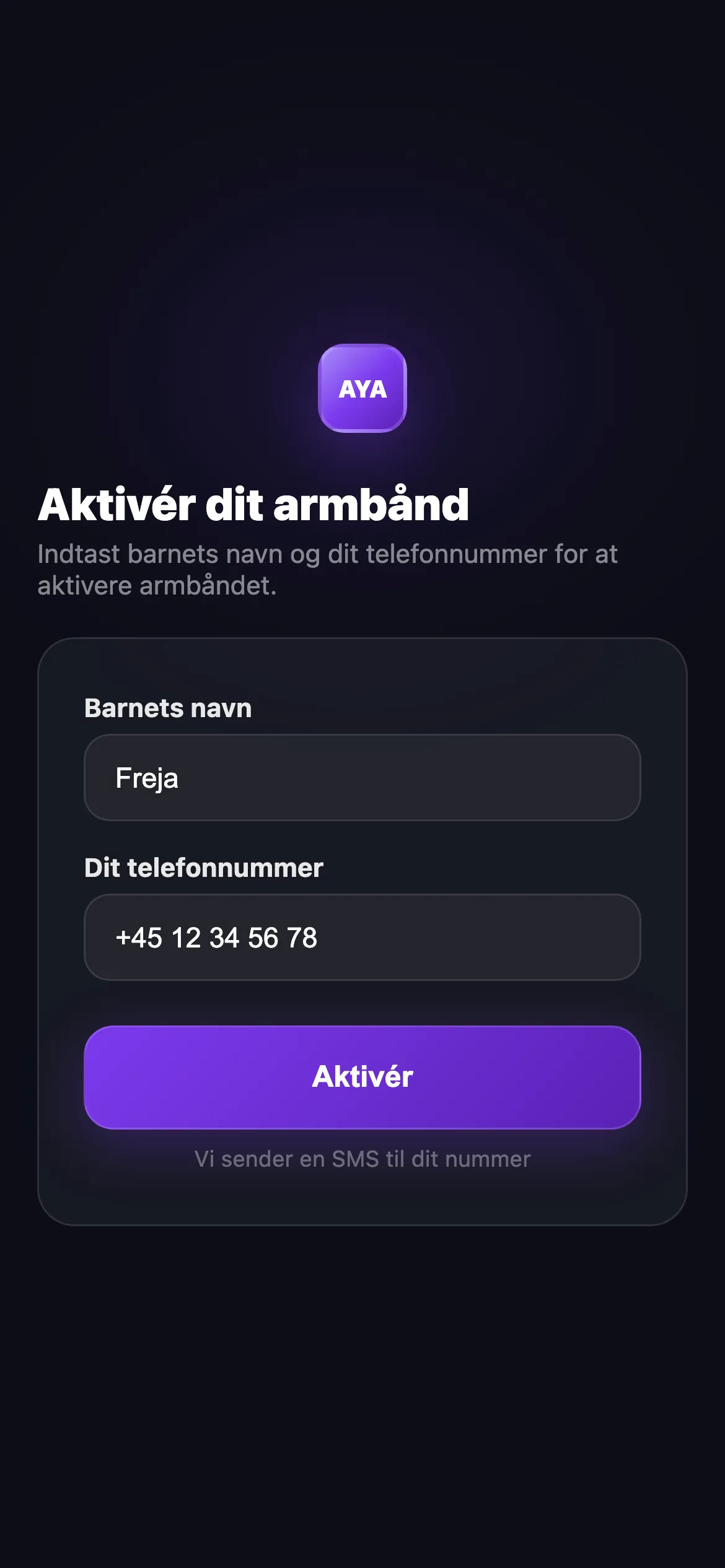 AYA wristband scan — Dansk