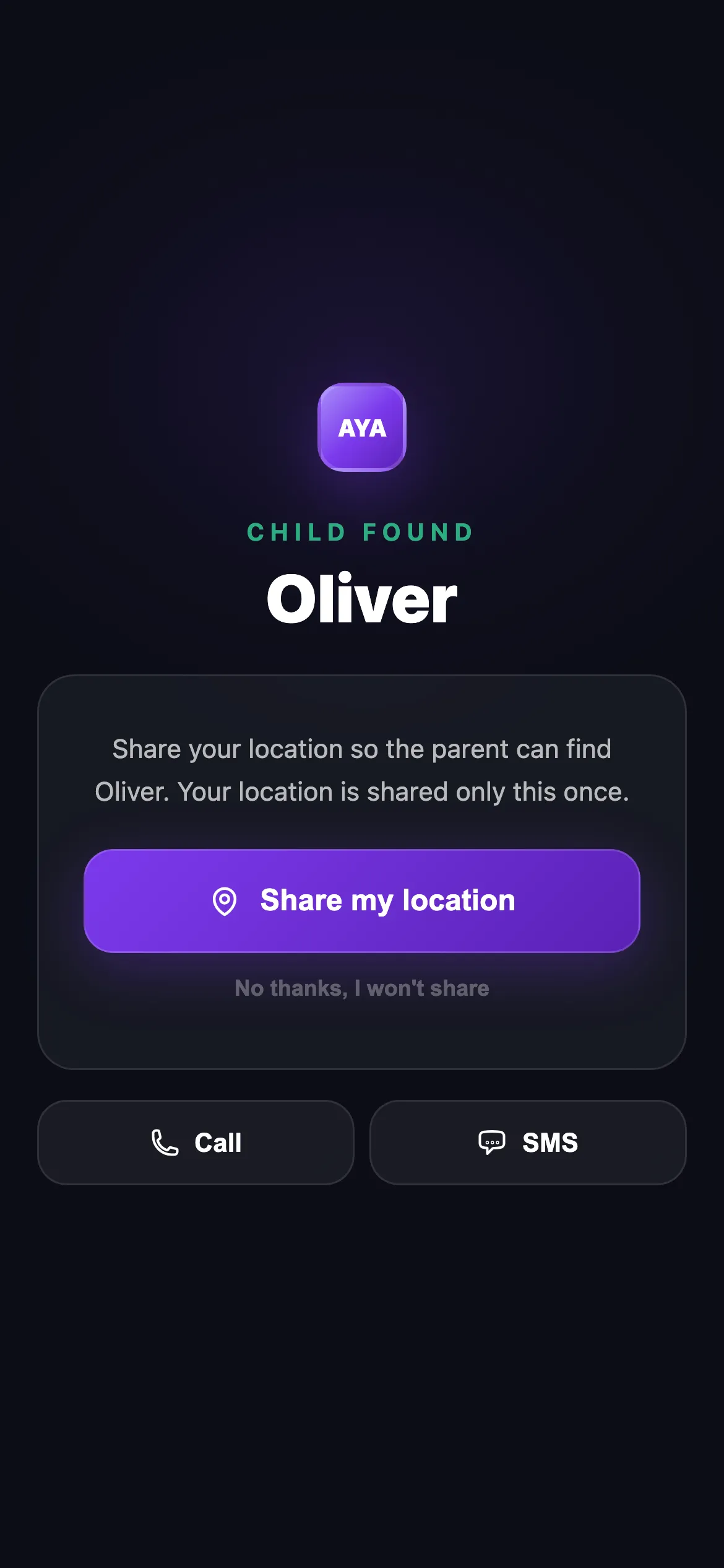AYA wristband — finder view